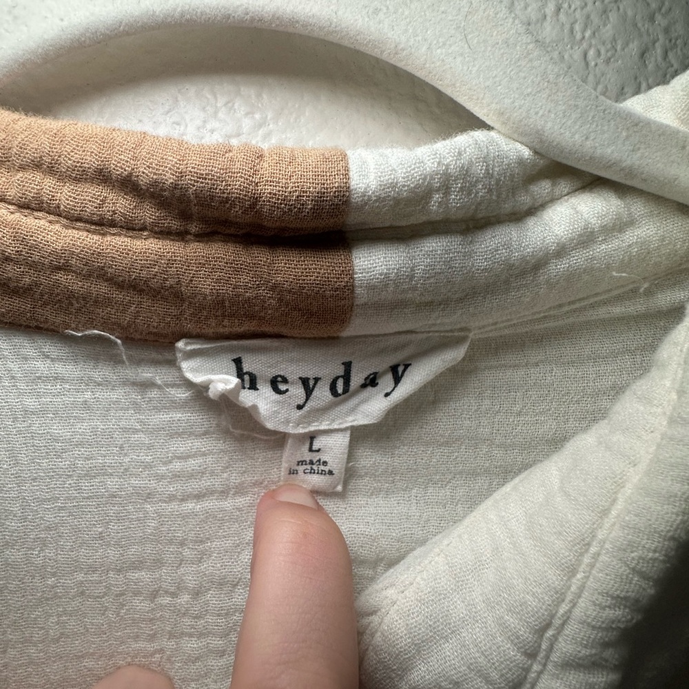 Neutral Colorblock Button Down - Picture 2 of 3